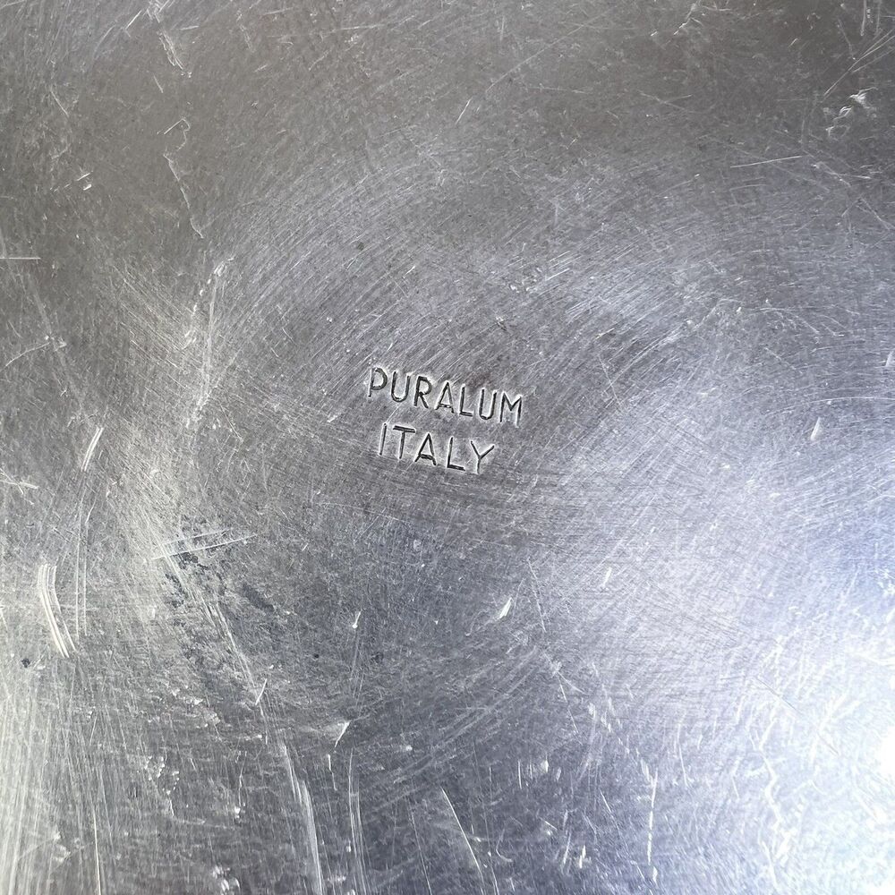 Vintage Puralum Italy Hammered Aluminum Casserole Dish Server w/Lid 8" MCM Retro - Picture 6 of 16